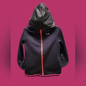 Under Armour youth large black & pink spring jacket w thumb holes LIKE NEW